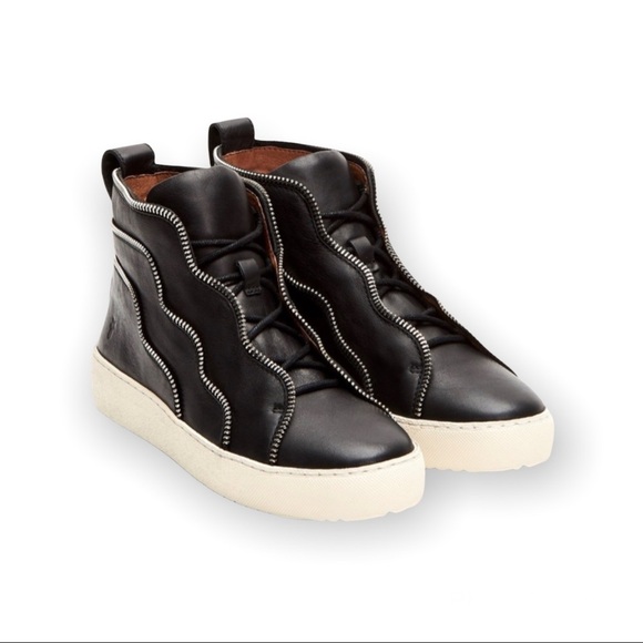 Frye Webster Leather Zip Hightop Sneakers Boots Size 8.5 - Picture 1 of 9